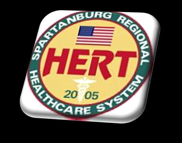 HOSPITAL EMERGENCY RESPONSE TEAM Exercising the Team 2005-12 members 2015 - Currently 65 members strong Has participated in over 40 Federal, State and Local exercises/event