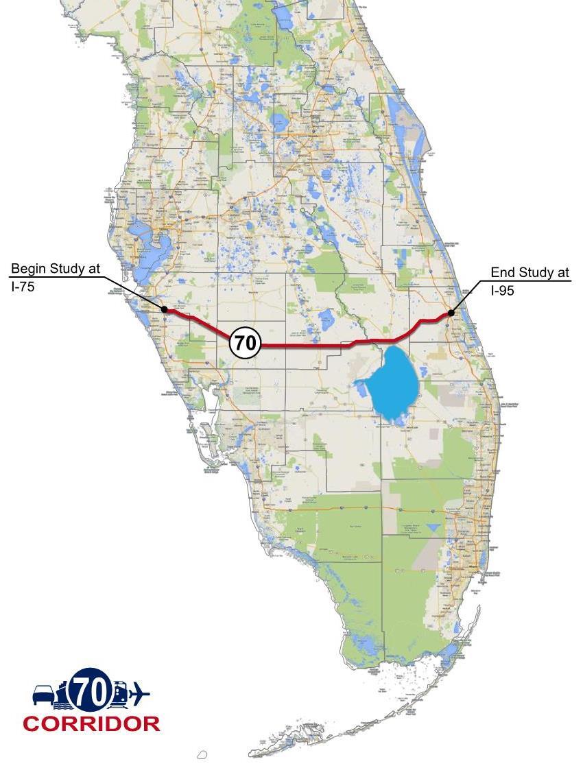 SR 70 Corridor Existing Conditions Data Study Limits» From I-75 to I-95
