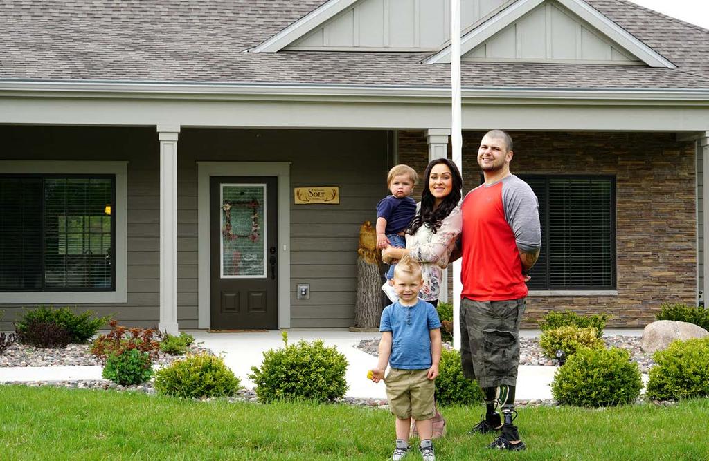 REBUILDING LIVES HFOT home recipient Marco Solt and his wife Gina enjoy hosting friends and family for summertime BBQs and holiday gatherings at their specially adapted home in Minnesota.