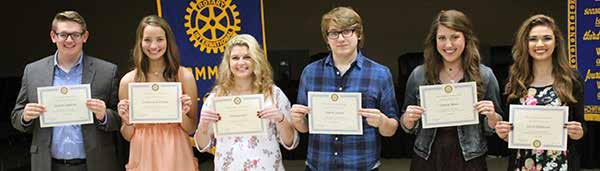 Senior top 5 percent students include (left to right) Jackson Singleton, Courtney McCloney, Emily Gruver, Aaron Ferrell, Chelsey Beane and Sierra Patterson.