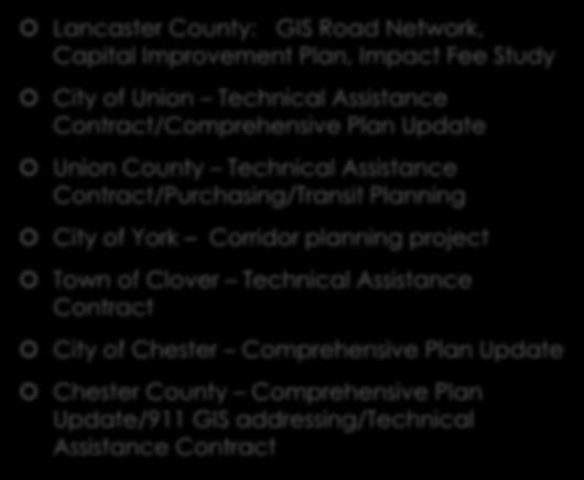 Government Services FY17 Planning & Technical Assistance Lancaster County: GIS Road Network, Capital Improvement Plan, Impact Fee