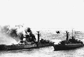 ATTACK ON THE HMS SHEFFIELD The British Task Force that deployed to retake the Falkland Islands was centered approximately 100 miles south of Port Stanley in the Falkland Islands on the morning of 4