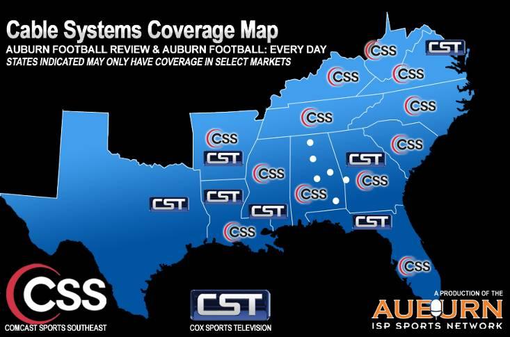 TELEVISION CSS televises all Auburn football games on a tape-delayed basis as well as basketball and baseball games on a tape-delayed and often live basis. Minimum of 20 events.