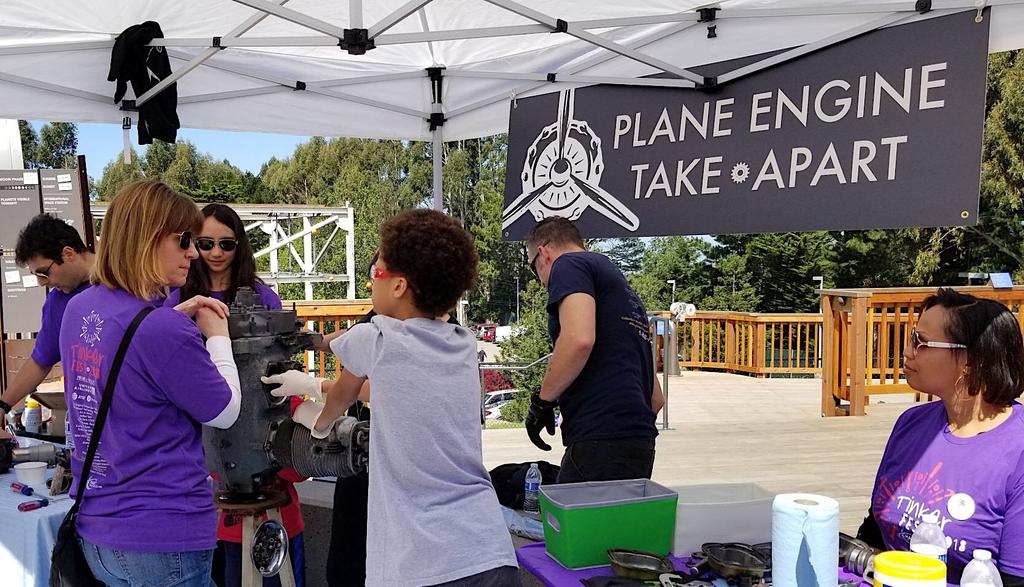 CoA s Hands-on Aircraft Engine Display a Big Hit at Tinkerfest Our Aviation Maintenance Technology Program, working with Bay Cities 99, an international organization for women pilots, donated an