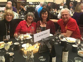 President Nancy Slatten, President Elect Mary Laughlin, and Past President Bob Melrose with his wife Rosie were on