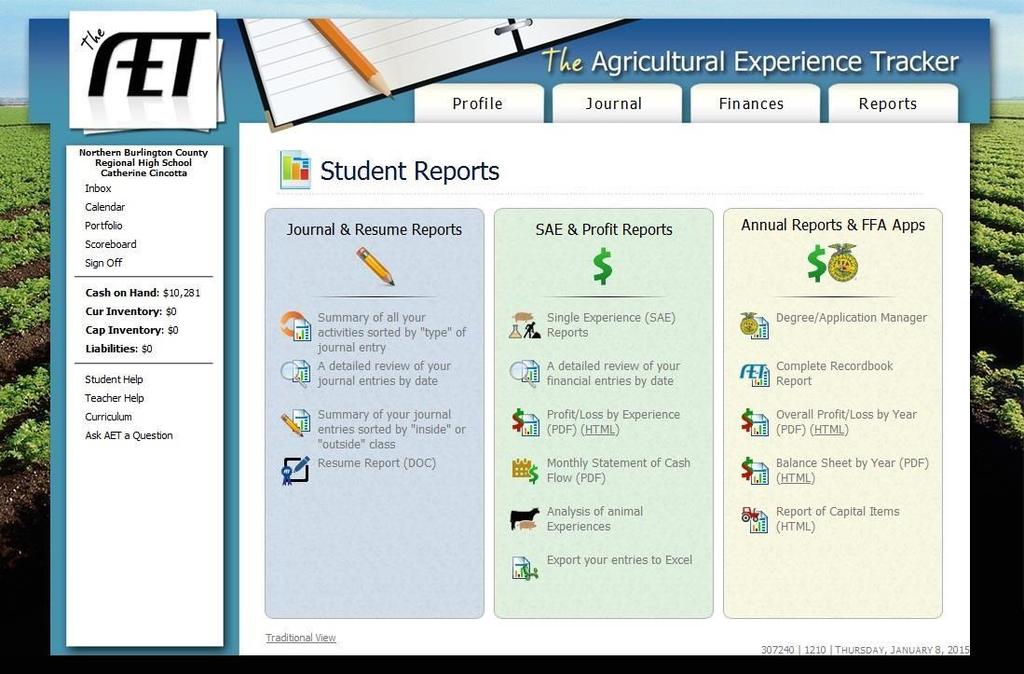 3. Click Degree/Application Manager in the Annual Reports & FFA Apps box. 4.