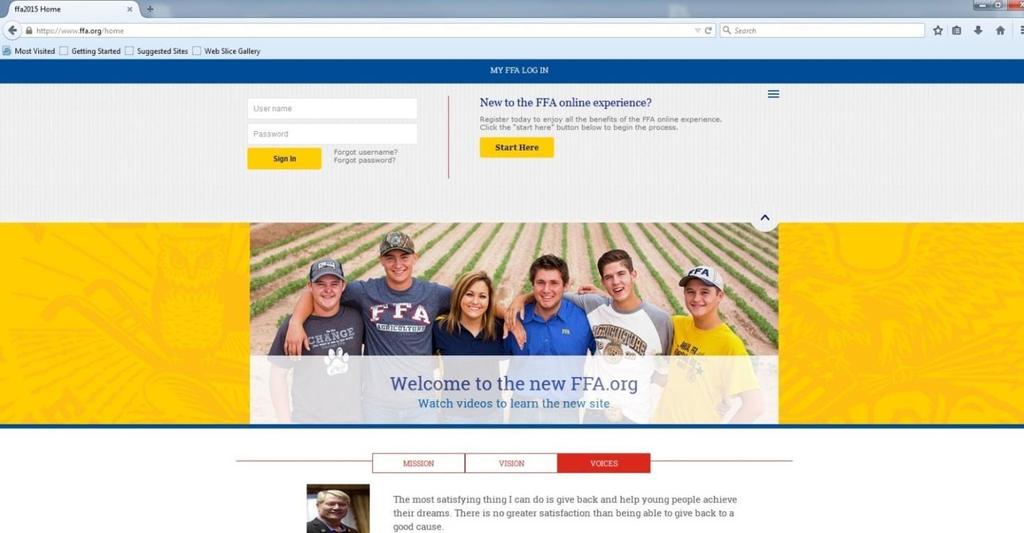 Step-by-Step Instructions (Access through ww.ffa.org) 1. Go to www.ffa.org and click the down arrow next to My FFA Registration and Login. 2. Log in using your username and password.
