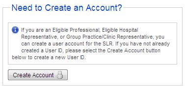 SLR. To create a new account from the Provider Outreach page, select the leave this site and create an SLR account link located on the left side of the Provider Outreach Jumpstart page.