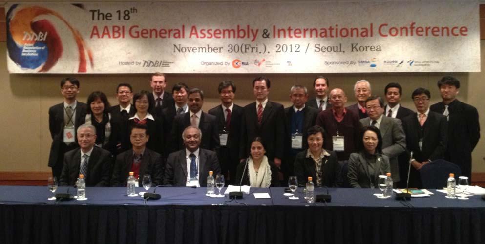The 18 th AABI General Assembly The 18 th AABI General Assembly was held in conjunction of 18 th AABI International Conference from 29 th Nov. 2012 to 1 st Dec.2012 in Seoul, Korea.
