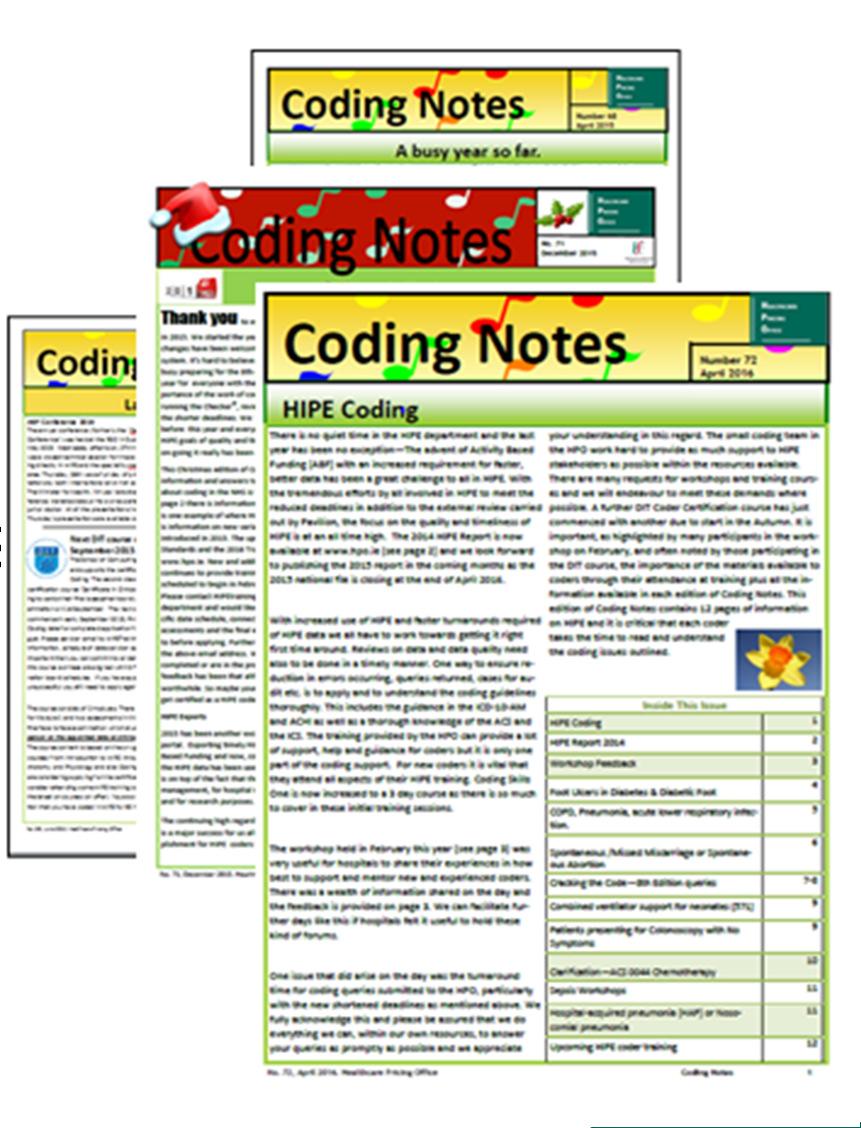 Coding Notes -Newsletter Upcoming courses Coding queries Coding features.