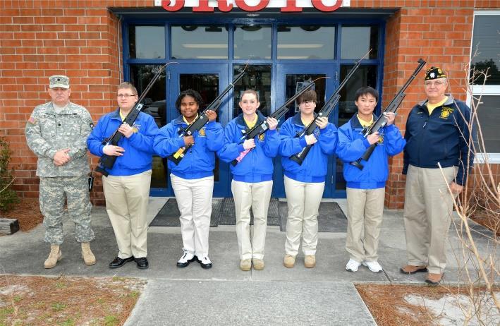 Once again Gary Crowden, Post Adjutant, was very involved with the JROTC at South Brunswick High School in teaching members of the JROTC Air Rifle Team correct marksmanship techniques throughout the