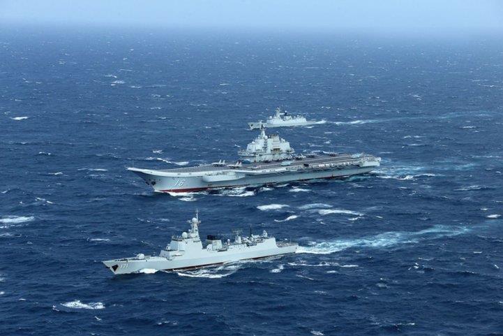 The Chinese aircraft carrier Liaoning and its carrier strike group carried out training in an undisclosed area of the SCS on 2 January. (81.