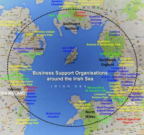 Business support around the Irish Sea Rim Wide array of business support organisations: 15