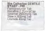 Records: Resident Name Resident Photo Allergies Also on medication (non-packed medication) Flexi-pak Same attributes as the Webster-pak Multi Dose header card Z-Fold option Double Ply Label Pharmacy