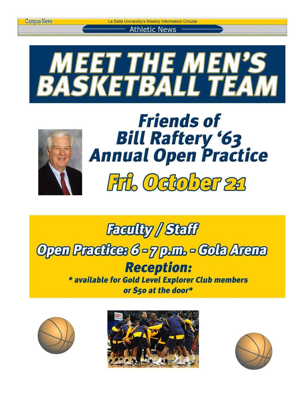 Cam US News La Salle University's Weekly Information Circular Athletic News Page 19 Friends of Bill Raftery '63 Annual Open