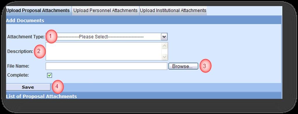 Any number of attachments may be added to the list. There are some Attachment Types that are limited to a single attachment (i.e. Narrative), and others that have no restrictions.