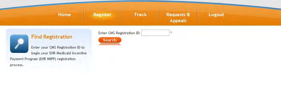 emipp: Search by CMS ID CMS ID is displayed upon initial CMS registration Can be found under Status tab
