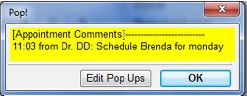 Additional Integration Options Pop Up Alerts on PMP Posting The Alerts feature in ChiroWrite allows you to create a popup that will appear in PMP for today s appointment only.