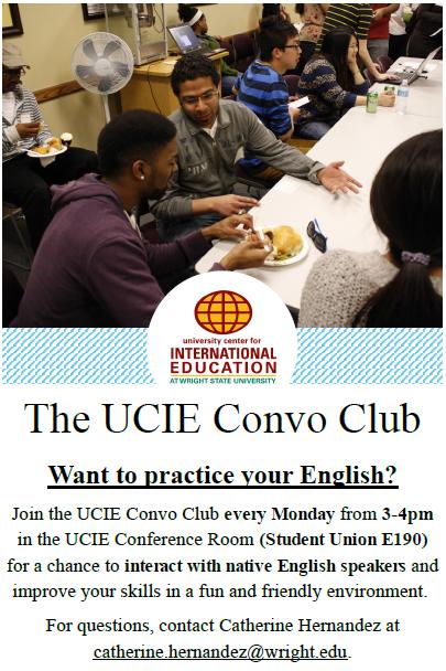 5)The UCIE Convo Club: Want to practice your English?