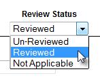 2. Once you have viewed all relevant documents you should select Reviewed from the Review Status drop-down, and then save your changes.