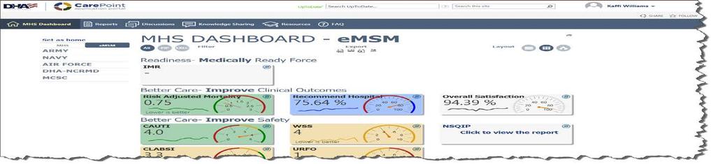 MHS Performance Dashboard https://carepoint.health.mil/sites/mhsp4i/sitepages/home.aspx?