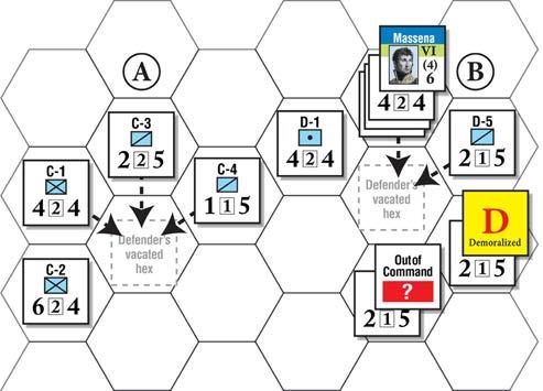 14 The Library of Napoleonic Battles SERIES RULES enemy hex even if they advance from one EZOC to another. H. Units may not violate stacking limits after an advance.