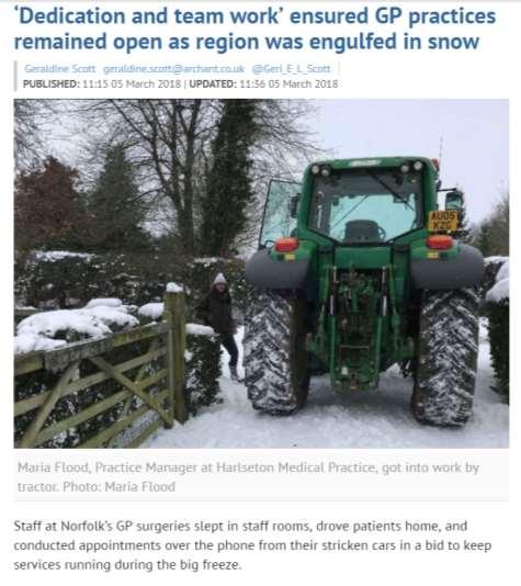 Winter Pressures Winter last year was challenging but we did