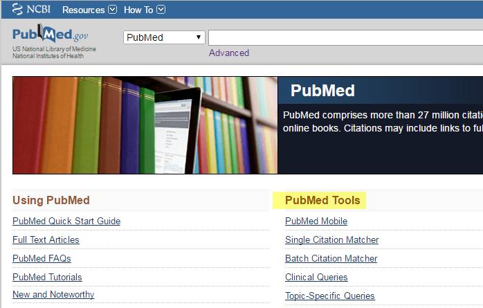 PubMed s Clinical Queries From the PubMed home page there is a category called