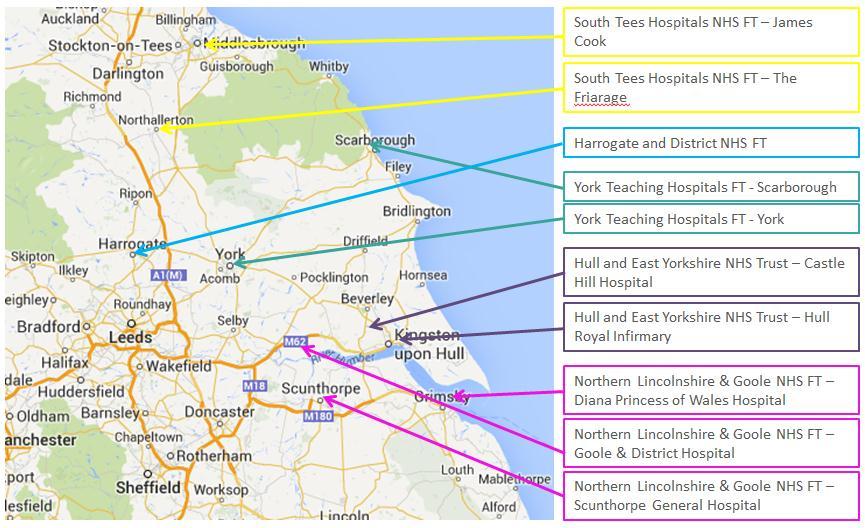 Overview of the Provider Landscape Hospital services within the North Yorkshire and Humber (NYH) geographical area are provided by five main acute hospital trusts; South Tees Hospitals NHS Foundation