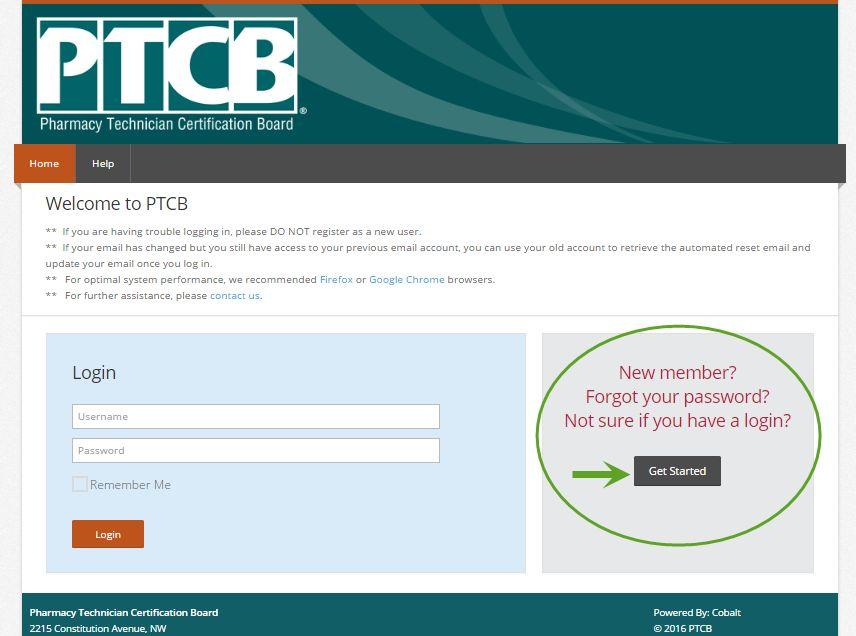 Creating Your PTCB Account After visiting www.ptcb.org, click the Login button at the top left of the main page. After clicking the Login button you will be directed to log in.