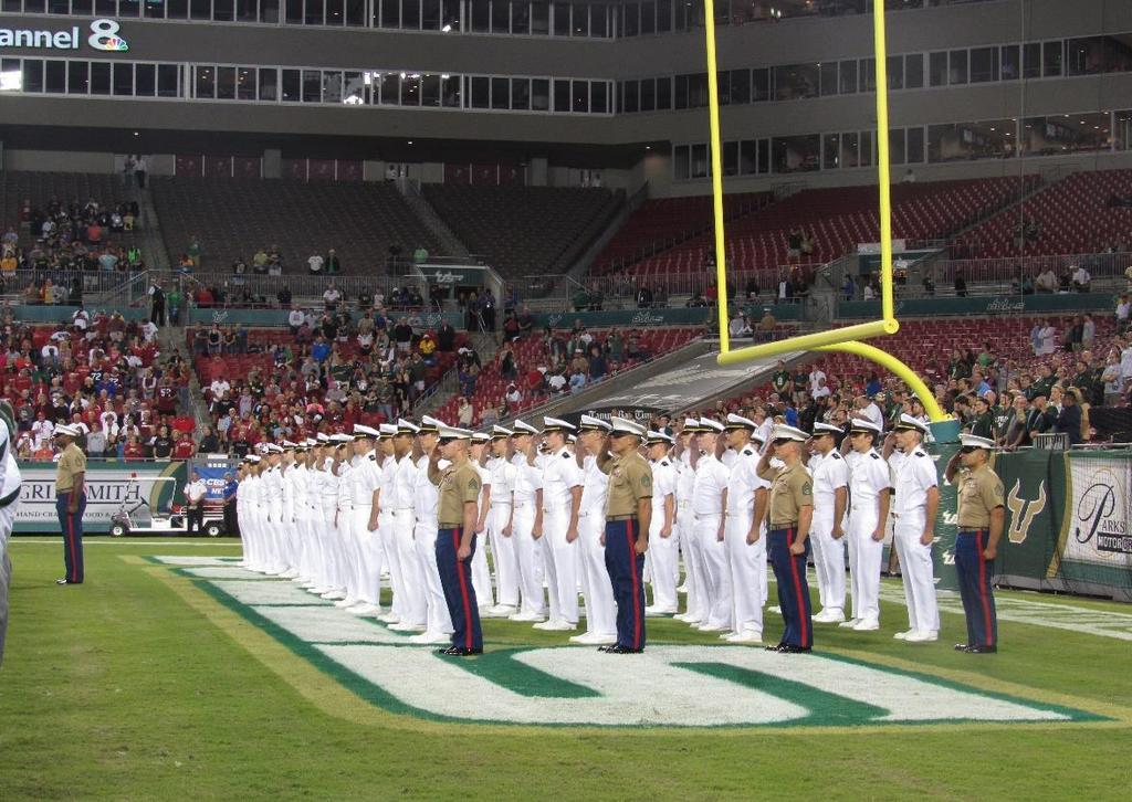 UNIVERSITY OF SOUTH FLORIDA - NROTC Issue University of South Florida 2015 2016 Buccaneer Battalion NROTC 5 DECEMBER 2015 USF CLASS OF 2015-2016 AT VETERAN S APPRECIATION GAME IN THIS ISSUE Sail into