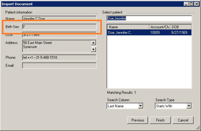 Added Features (continued) Import Patient Data The Import Document dialog has been