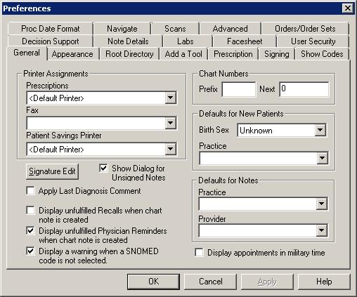 Added Features (continued) Preferences General The Defaults for New Patients section of the General tab in Preferences dialog has been updated with a Birth Sex field that allows you to configure the