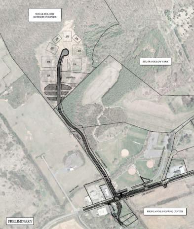 Proposed Roadway 2,500 feet, 2 lane Bridge Water and Sewer Facilities Turn Lanes
