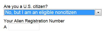 Section 1 - Eligible Noncitizen If eligible noncitizen, write in the student s eight- or nine-digit Alien Registration Number (ARN) Precede an eight-digit ARN with a zero Copy of the student s