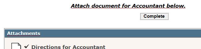 11. The Attach File screen will appear a. Click Browse and navigate to the award letter file on your computer and to upload the file b. Click the radio button for Directions for Accountant c.