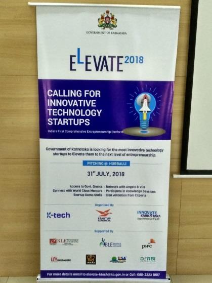 CTIE Newsdesk ELEVATE 2018 is a Govt of Karnataka initiative to recognize and promote startups across Karnataka. The annual event started last year.