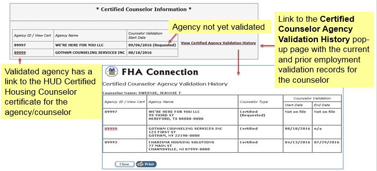 If the counselor s employment was validated, the Agency ID
