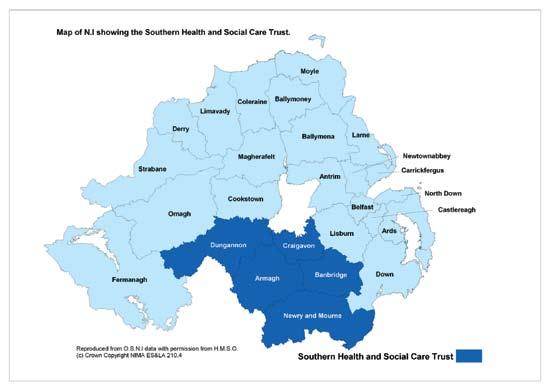 2 About the Trust Section 2: About the Trust The Southern Health and Social Care Trust provides health and social care services to the council areas of Armagh, Banbridge, Craigavon, Dungannon and