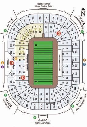 Notre Dame Stadium Seating Diagram A B C Stadium Ticket Office Player Guests/ Will Call Public Elevator Press Box Entrance/ Credentials D Medical E F Public Safety Office Guest Service Booth Game Day
