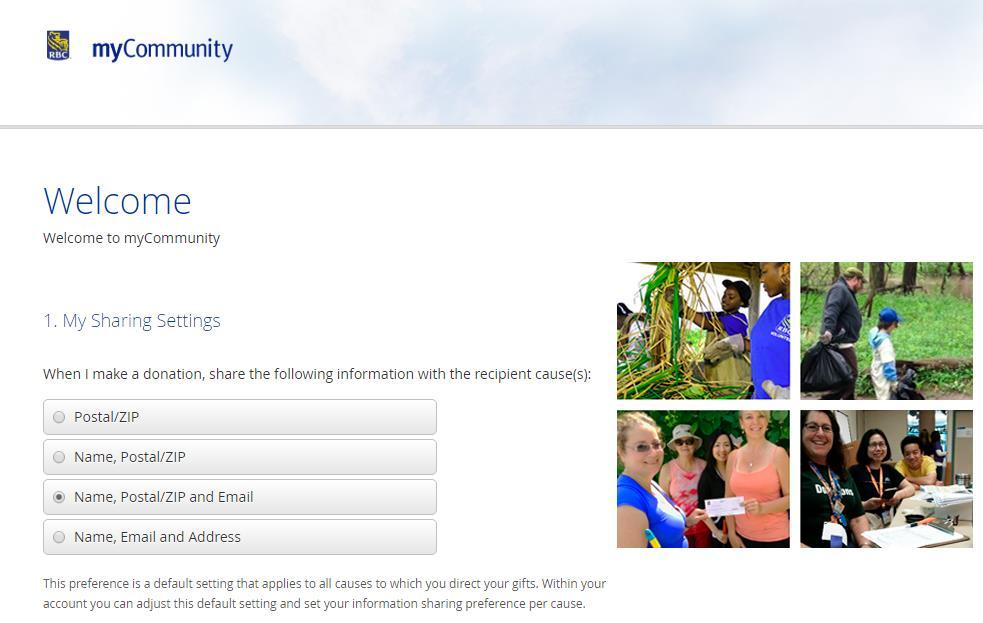 2 Select how much information you would like to share with charities you donate to.