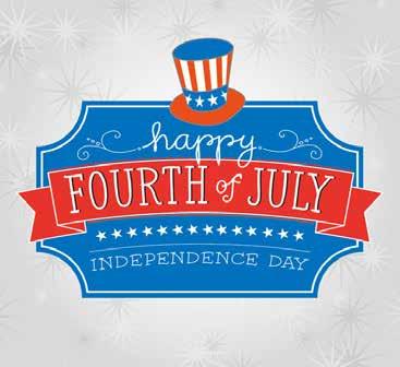 OUR RESIDENTS July BIRTHDAYS MARGARET S. July 3 BETTY W. July 18 CONNIE Z. July 19 IRENE L. July 29 CAROL S. July 29... And to all of our residents: Happy Independence Day!