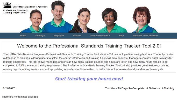 Professional Standards Training Tracker Tool -