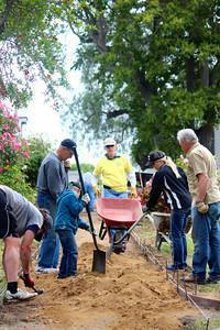 The clubs were joined by California State Park staff and volunteers from the Historic Plaza Society as they whitewashed the perimeter