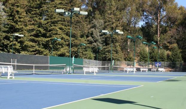 HERE: BASEBALL MEYER TENNIS COURTS AT MILLS COLLEGE LOCATED ON