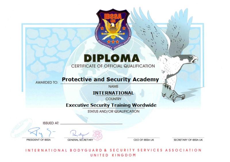Security Services Association (IBSSA) as one of its accredited institutions for security and anti-terrorist