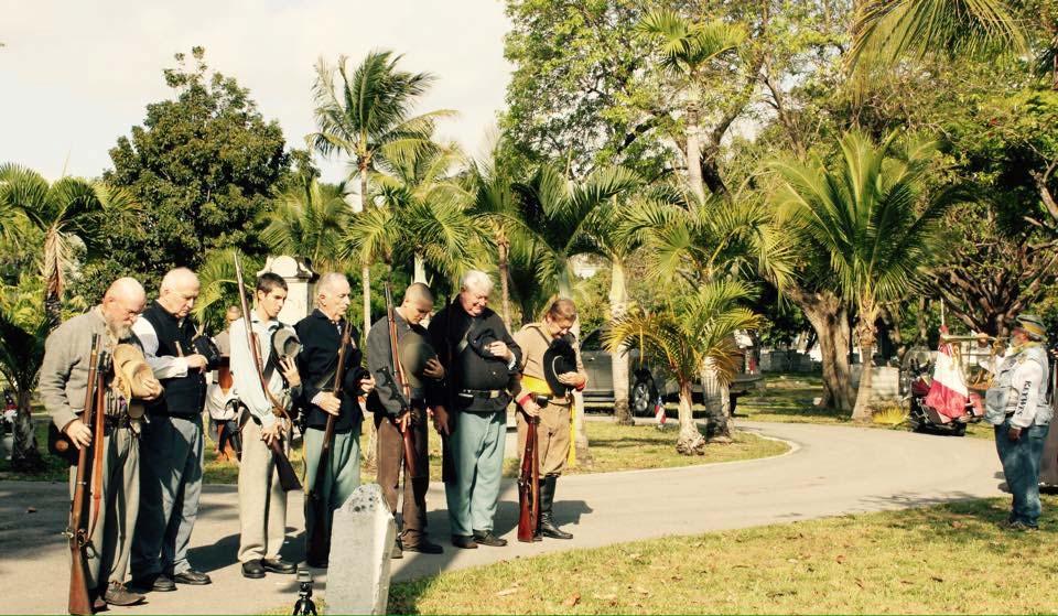 (below) Gregory Kalof (right) playing Taps at the Confederate Memorial Services in South Florida
