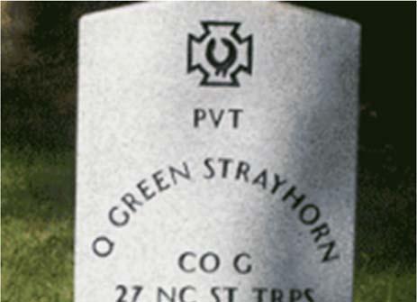 Private Strayhorn was wounded in the shoulder near Petersburg, Virginia on June 15, 1864 and
