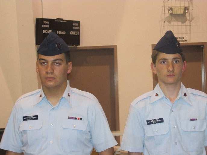 23, Cadets Robert Hersman, Hannah Cheng and Jacob Hensley(below right, L-R) all received their promotion to cadet airman.