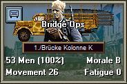 While the Engineer unit is in the process of building the bridge, the words Bridge Ops will appear over the unit picture.